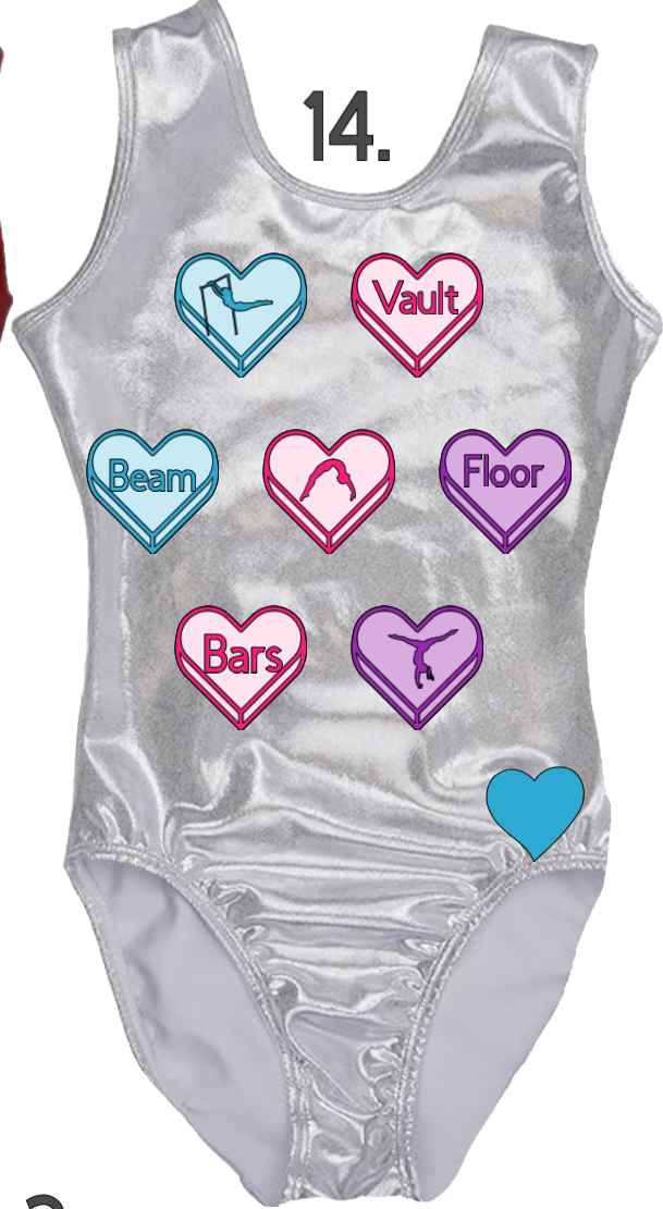 Custom Valentine Leotards - Design 14 Conversation Hearts 1