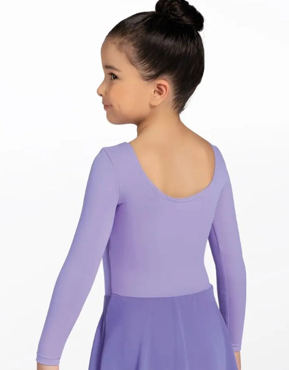 Pre-Owned Long Sleeve Leotard Dress Weissman D9973 Lt Pink MC