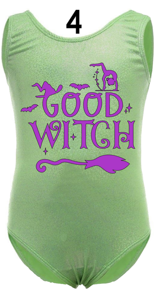 Custom Halloween Gymnastics Leotards - Design 4 Good Witch