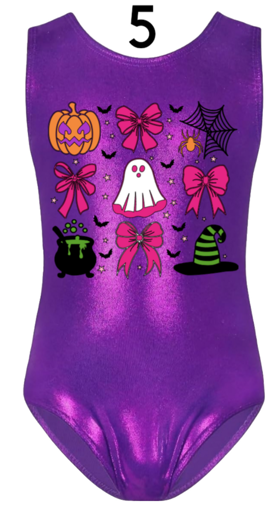 Custom Halloween Gymnastics Leotards - Design 5 Cute Bows
