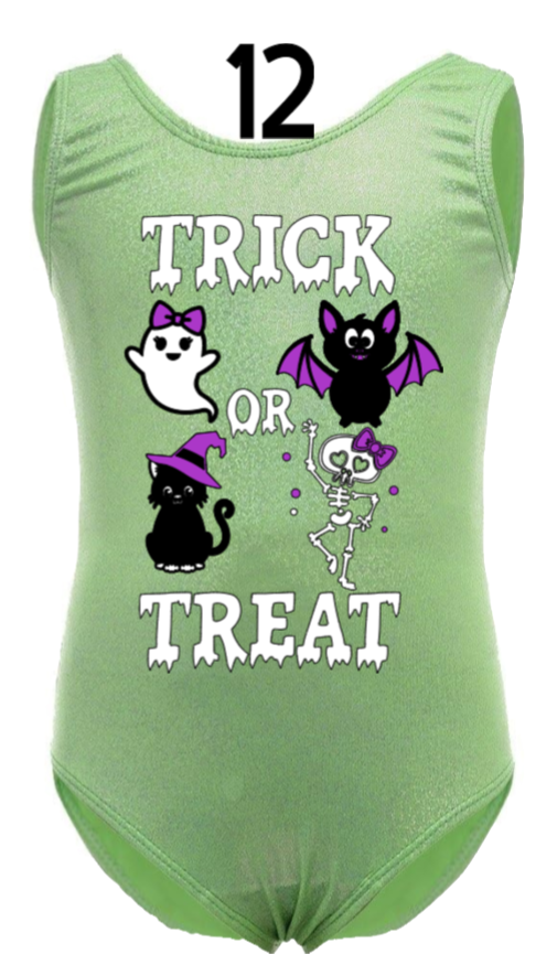 Custom Halloween Gymnastics Leotards - Design 12 Trick or Treat