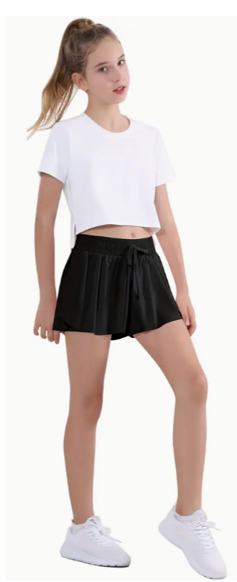 New Flyaway Shorts Black All Child Sizes Perfect for Dance Cheer or Gymnastics