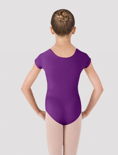 Pre-Owned Leotard Bloch CL5602 Intermediate Child Dark Purple Shorts Sleeve Lycra