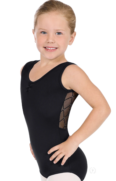New Leotard Eurotard 45870C Black Mesh Sparkle Child Black