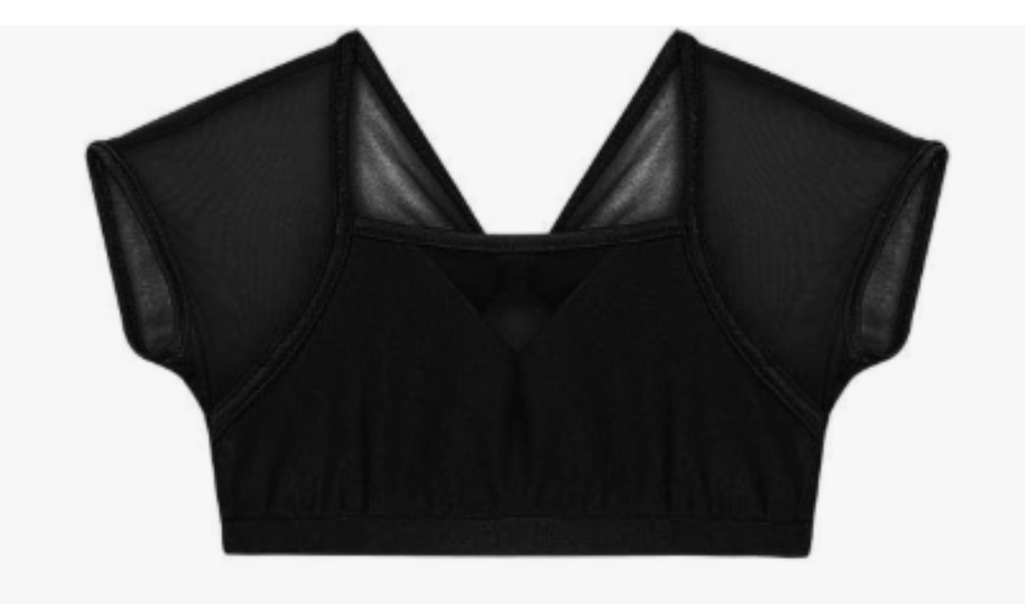 Pre-Owned Crop Top iEfiEL Cap Sleeve Sheer Back XL Child Black Jazz Gymnastics