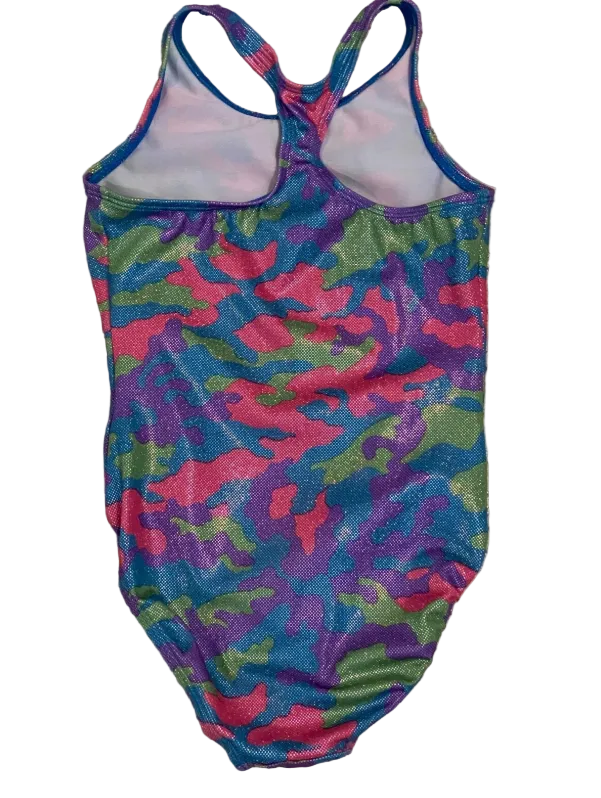 Pre-Owned Gymnastics Leotard GK Elite Large Child Colorful Camo Acro Tumbling