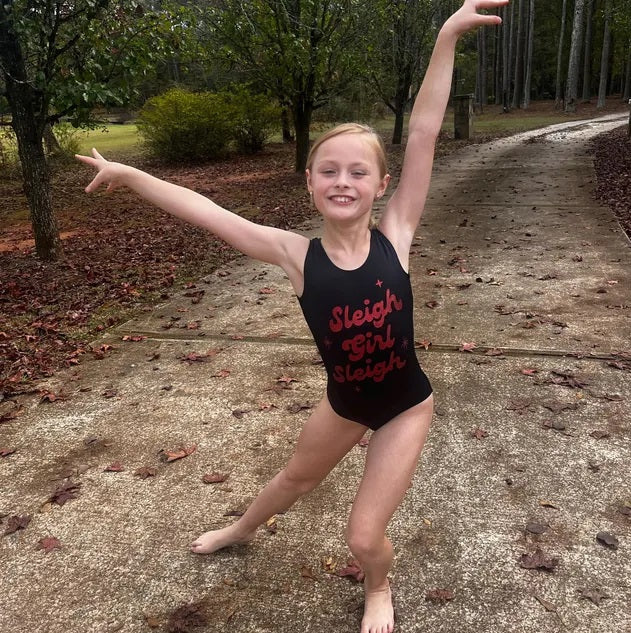 Custom Christmas Leotards - Design 1 Sleigh Girl Sleigh