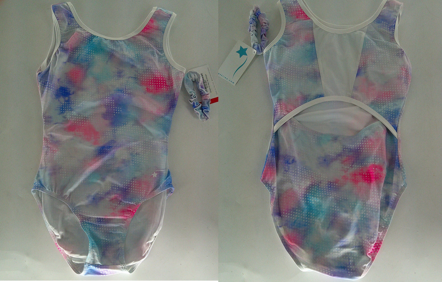 New Gymnastics Leotard Destira Star Spangled Adult Large Pink Blue