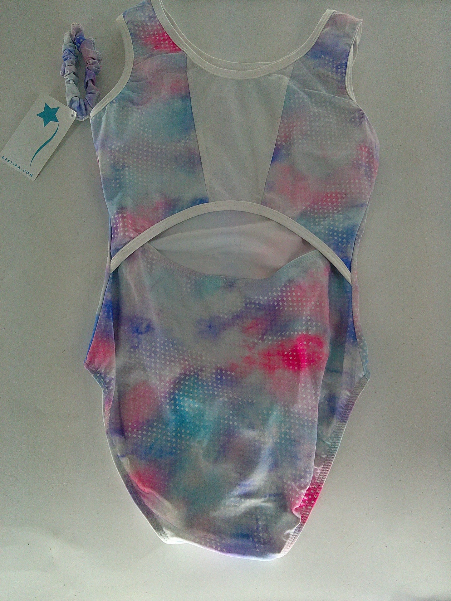 New Gymnastics Leotard Destira Star Spangled Adult Large Pink Blue