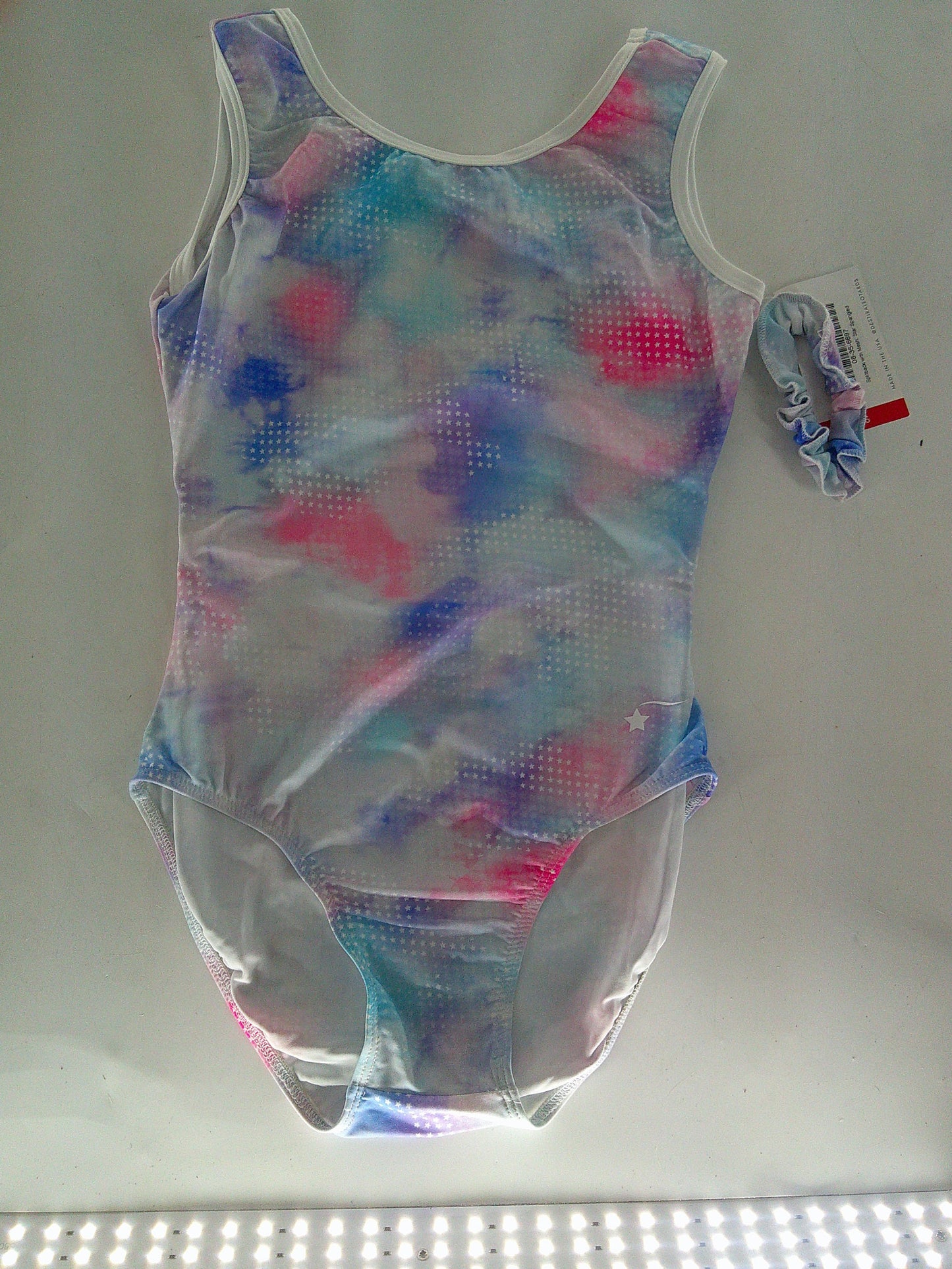 New Gymnastics Leotard Destira Star Spangled Adult Large Pink Blue