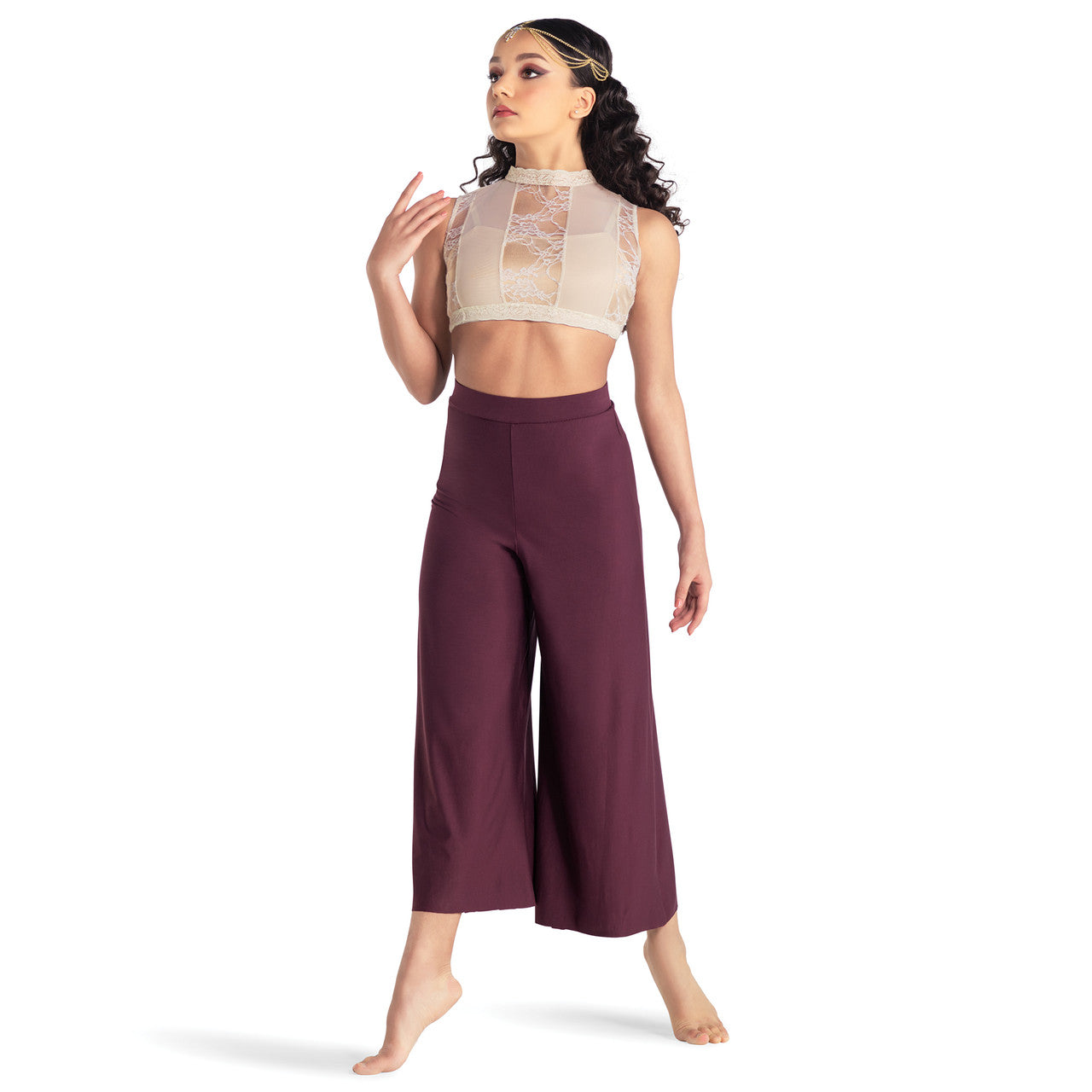 Pre-Owned Costume Pants 10th House TH22050 Burgundy Medium Child Contemporary Jazz Acro