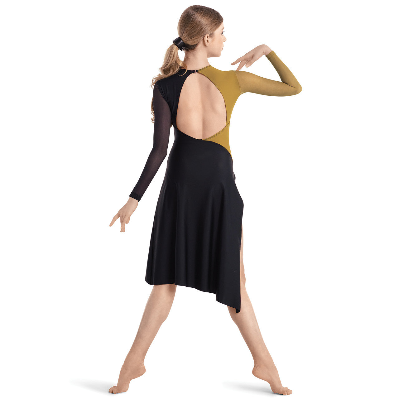 Pre-Owned Costume Small Adult Gold 10th House TH23138 Contemporary Jazz Acro Color block Dress