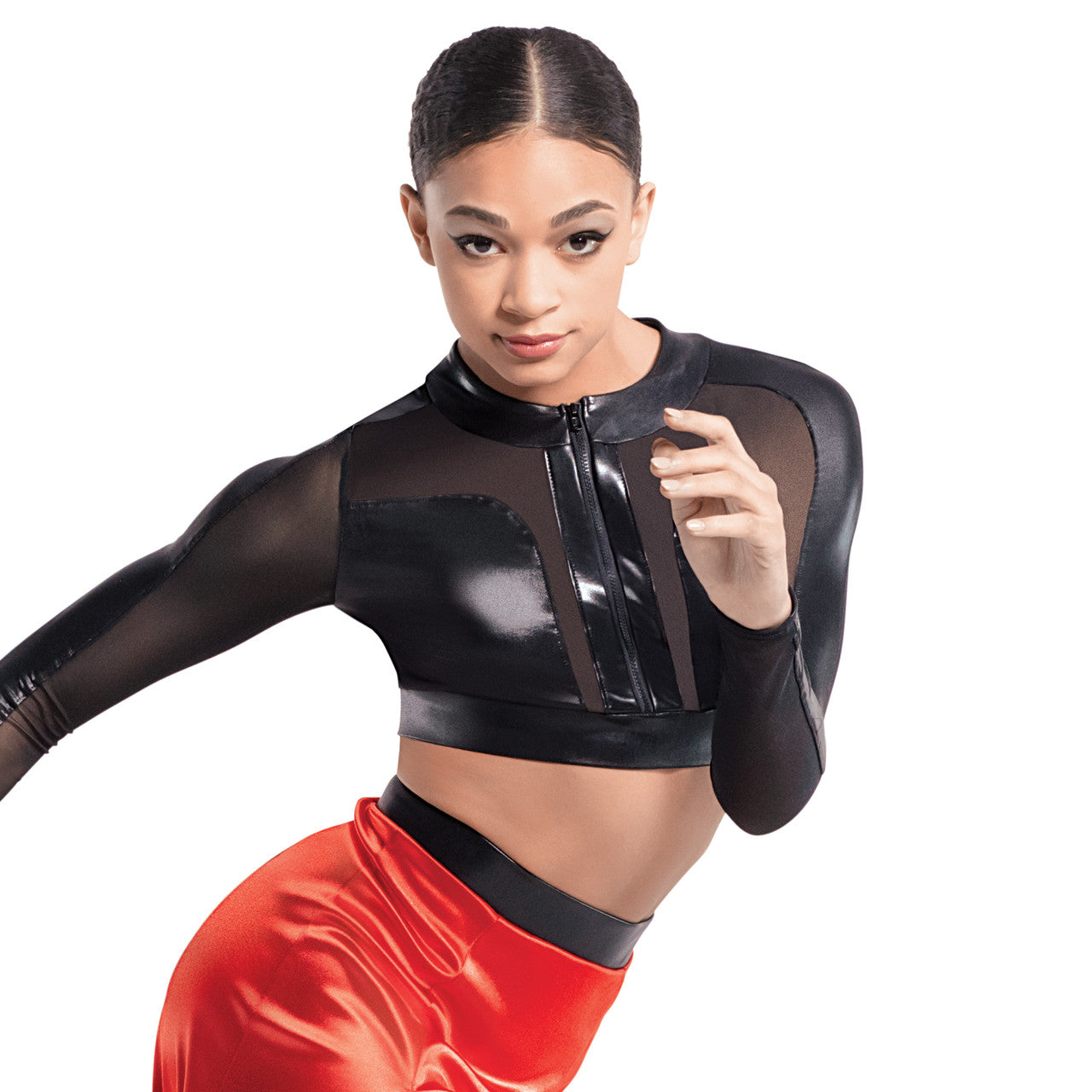 Pre-Owned Costume Large Adult Red 10th House TH23150 Jazz Lyrical Contemporary 2 pc Long Sleeve Skirt