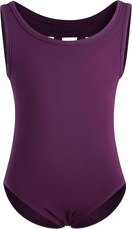 Pre-Owned Leotard Small Child Eggplant Purple Cotton Tank with Strappy Back