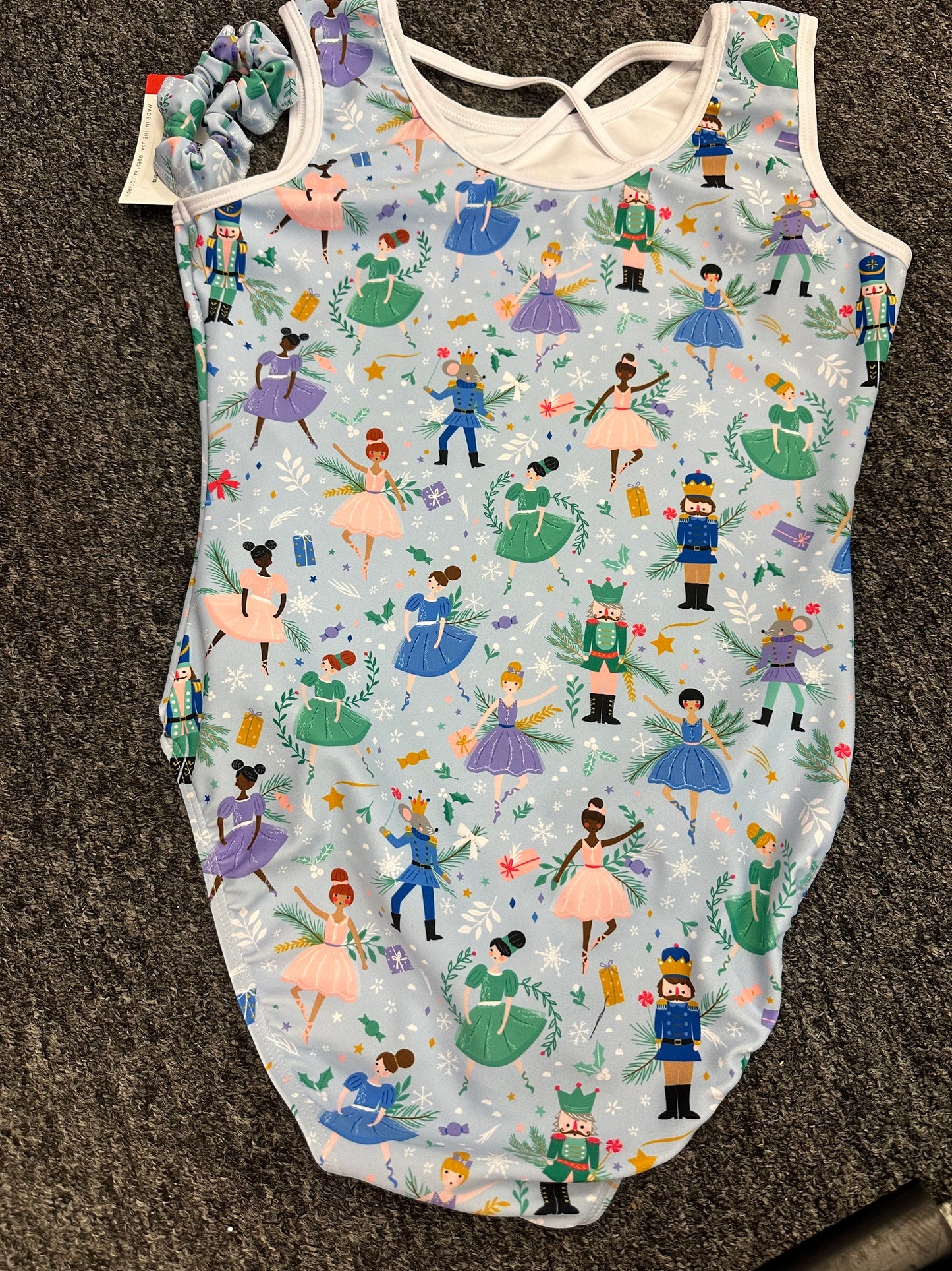 Pre-Owned Gymnastics Leotard Destira Sugar Plum Fairies Small Child 6x-7 Christmas Blue Tumbling Acro