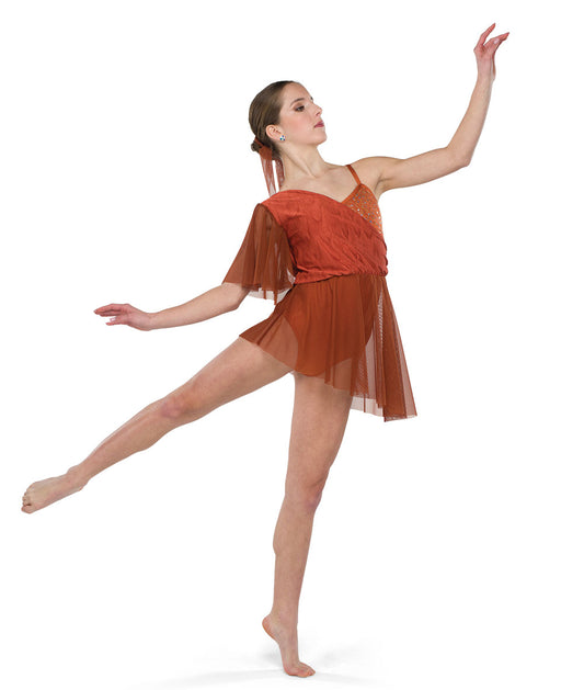 Pre-Owned Costume AWCT  V2594 Large Adult  Rust Draping Lyrical  Sequin