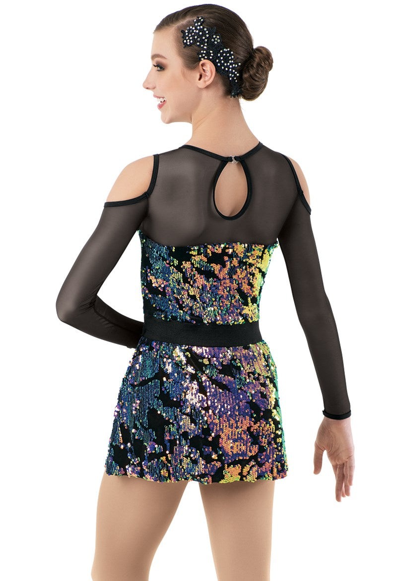 Pre-Owned Costume Weissman  10553 Large Child Black Skirt Jazz Tap Sequins