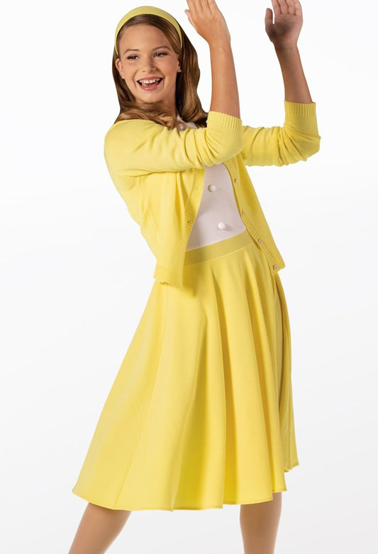 Pre-Owned Costume Weissman 12972 Medium Child Yellow Sweater Jazz Musical Theater Sandy