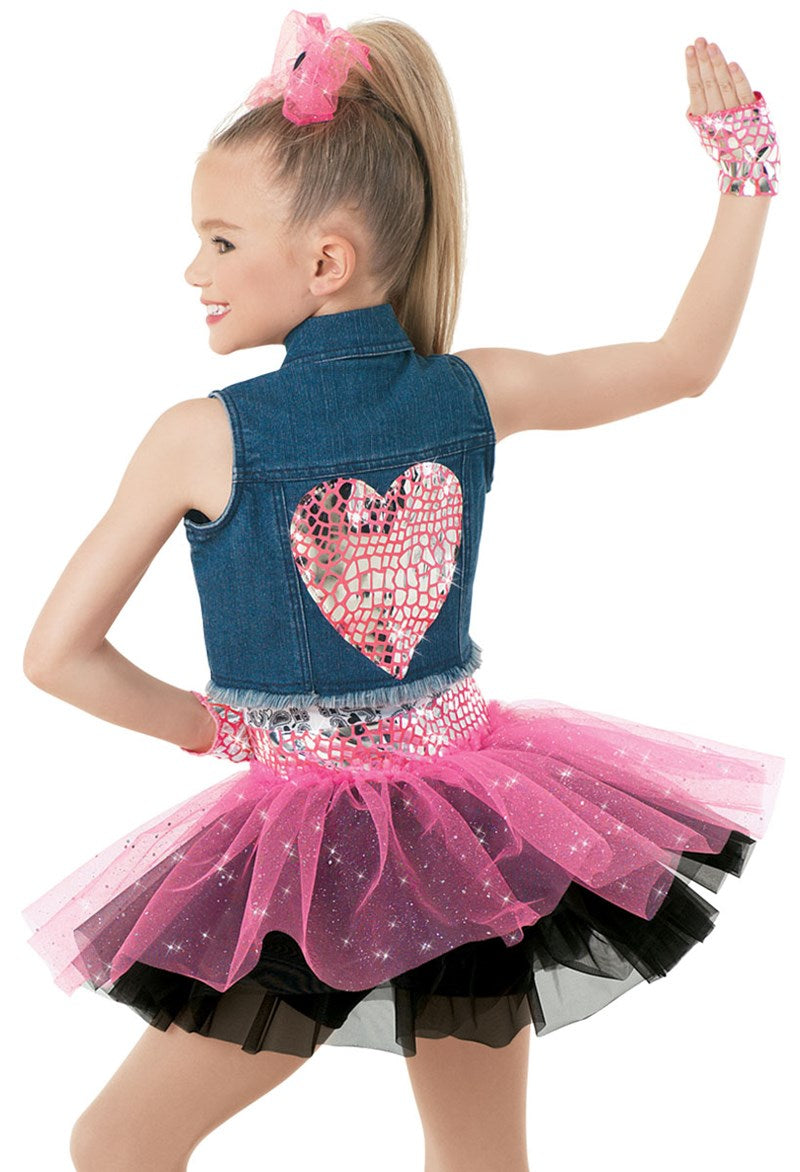 Pre-Owned Costume Weissman  9765 Small Child Pink Dress Jazz Glitter