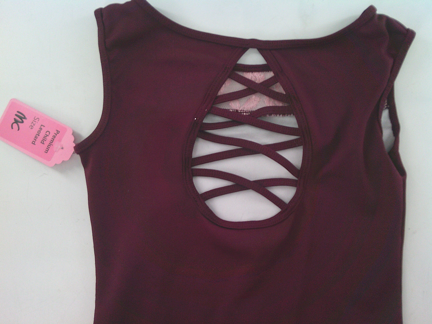 Pre-Owned Leotard Justice Medium Child Ombre Burgundy Acro Tumbling