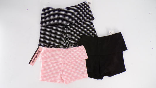 New Knit Shorts by Body Wrappers 7391 Black and Pink