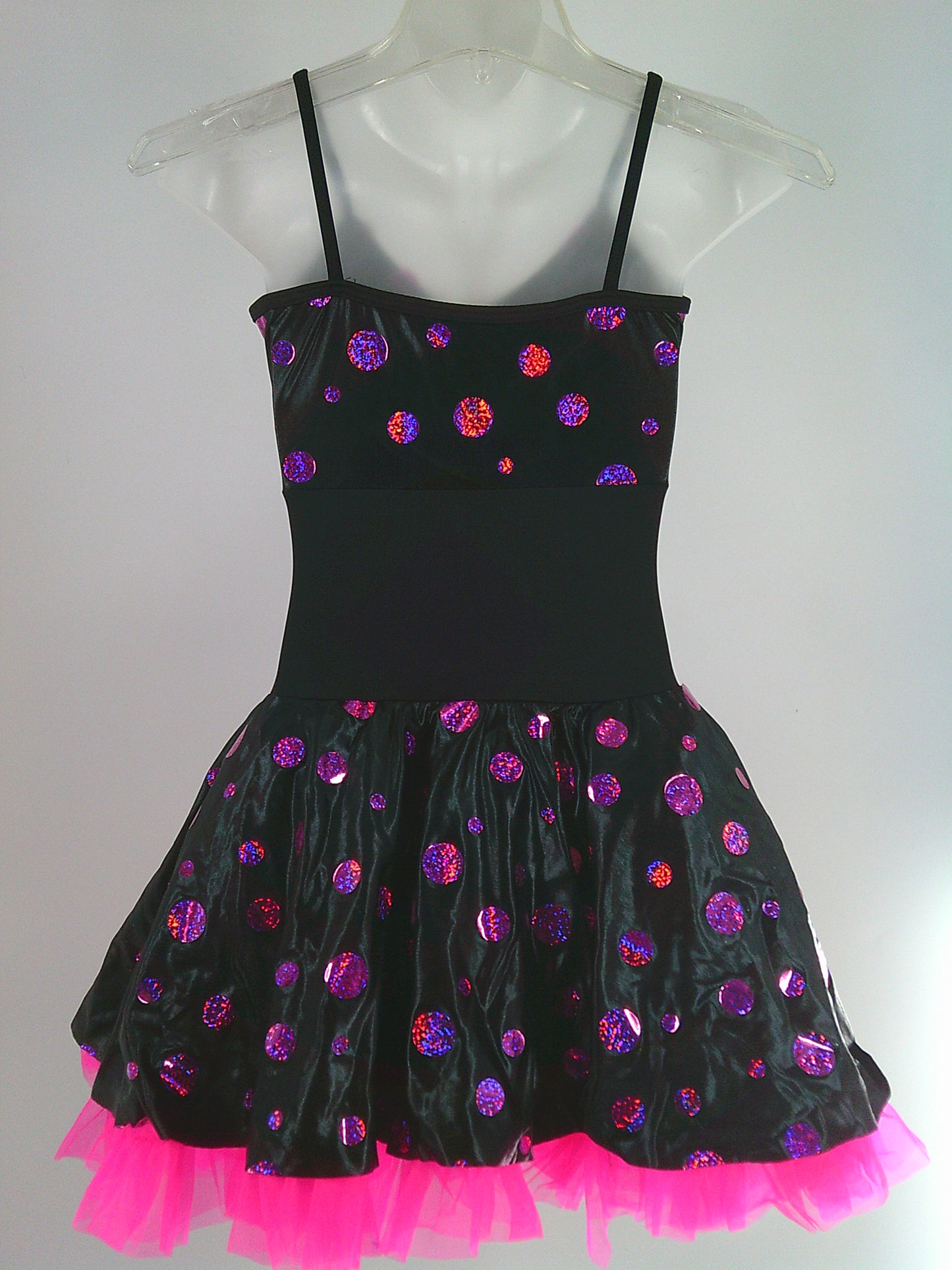Pre-Owned Costume Weissman  4015 Large Child Pink Fluffy Skirt Jazz Tap Sequins