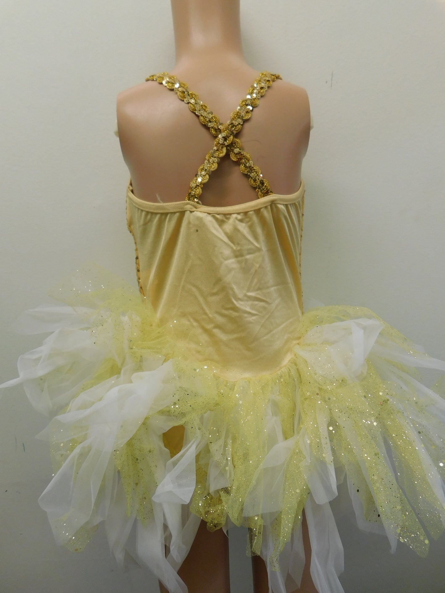 Pre-Owned Costume Large Child Gold Costume Gallery 152226 Tap Ballet Fairy Tutu Sequin