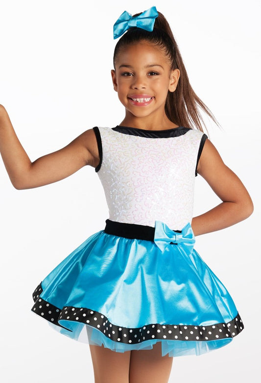 Pre-Owned Costume Weissman  15332 Intermediate Child  Turquoise  Jazz Sequin