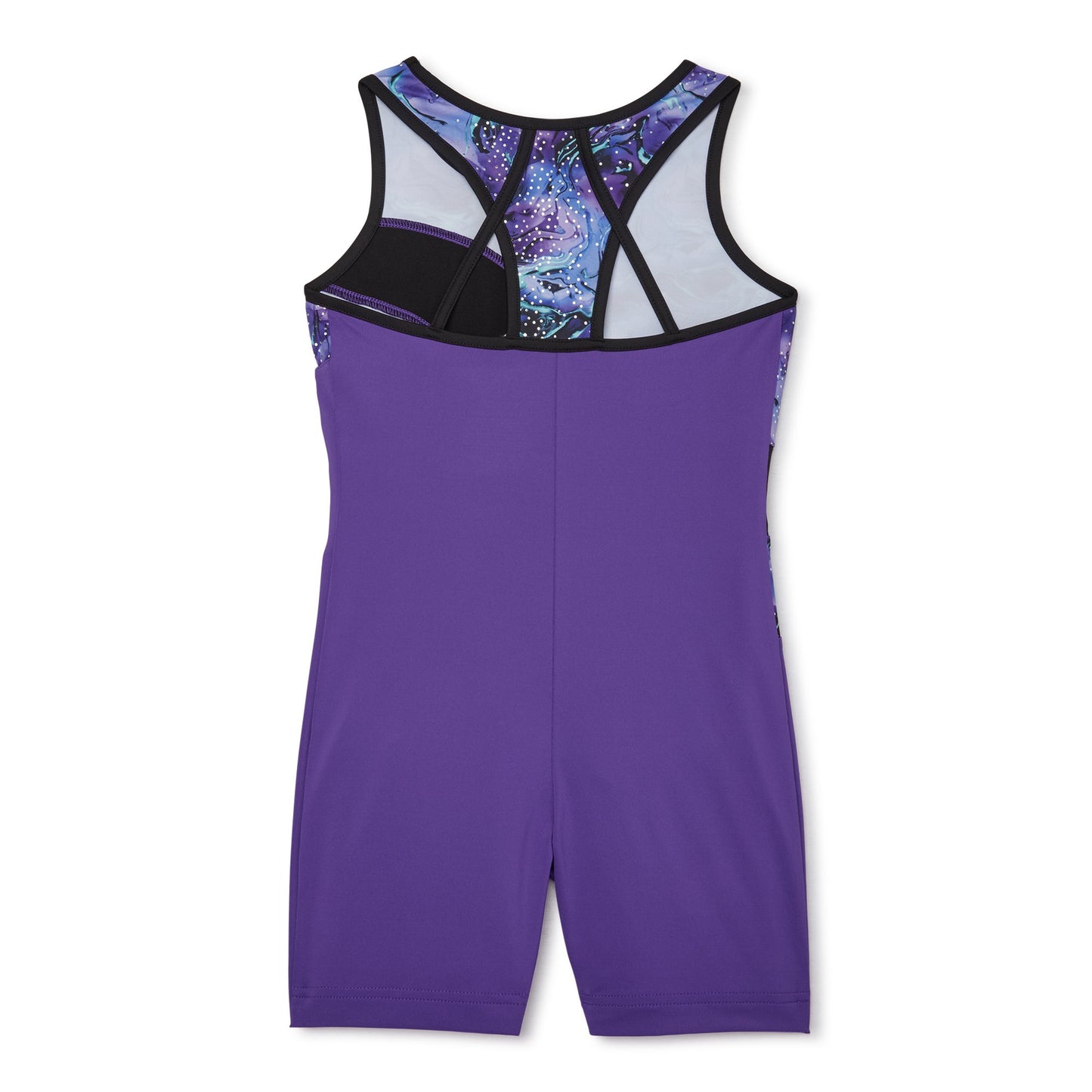 Pre-Owned Gymnastics Biketard Danskin Now Large Child Purple Acro Tumbling