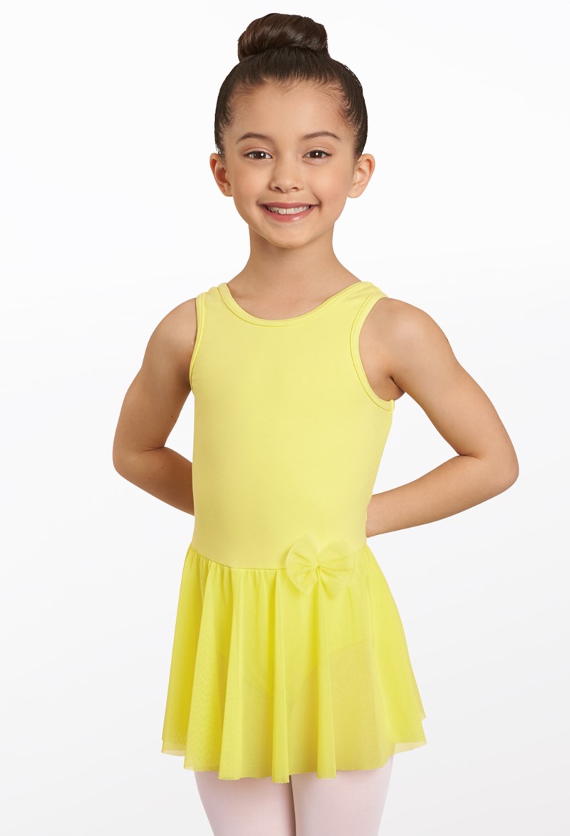 Pre-Owned Leotard Dress Balera D12104 Child Sizes Yellow Ballet Tap Jazz