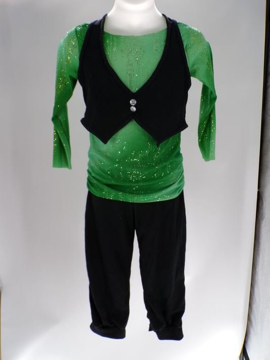 Pre-Owned Costume Curtain Call  E4243 Large Child Green  Jazz