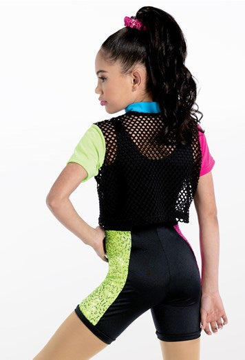 Pre-Owned Costume Weissman 14481 Small Adult Green Hip Hop Sequin