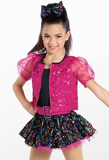 Pre-Owned Costume Weissman 13679 Small Adult Pink Sequin Tutu Jazz Hip Hop Sequin
