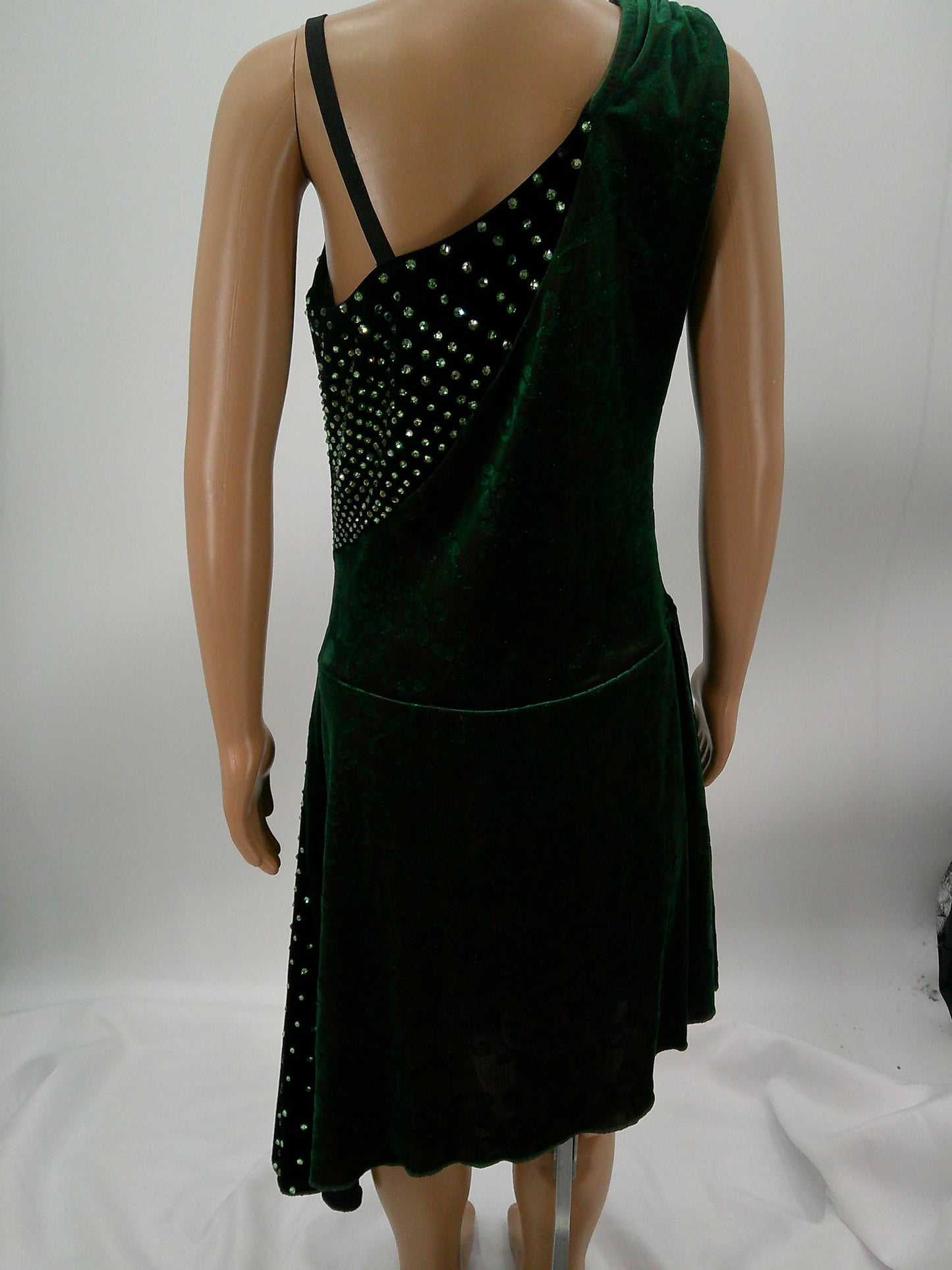 Pre-Owned Costume Twizzle Large Child Green Dress Ice Skating Rhinestones