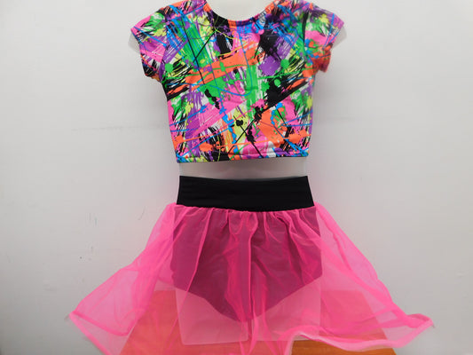 Pre-Owned Costume Kelle   Medium Child Bright Colors 2 pc Jazz