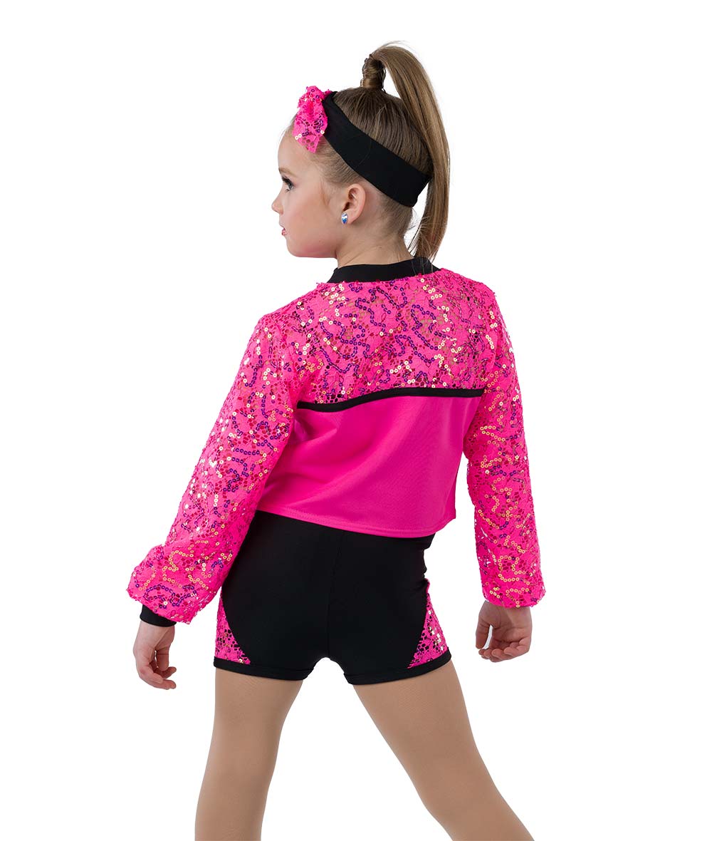 Pre-Owned Costume AWCT  24165 Medium Adult Orange Unitard Hip Hop Clogging Sequin