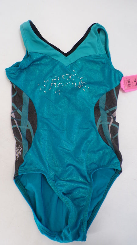Pre-Owned Leotard Gk Elite  Nastia Large Child Turquoise  Gymnastics