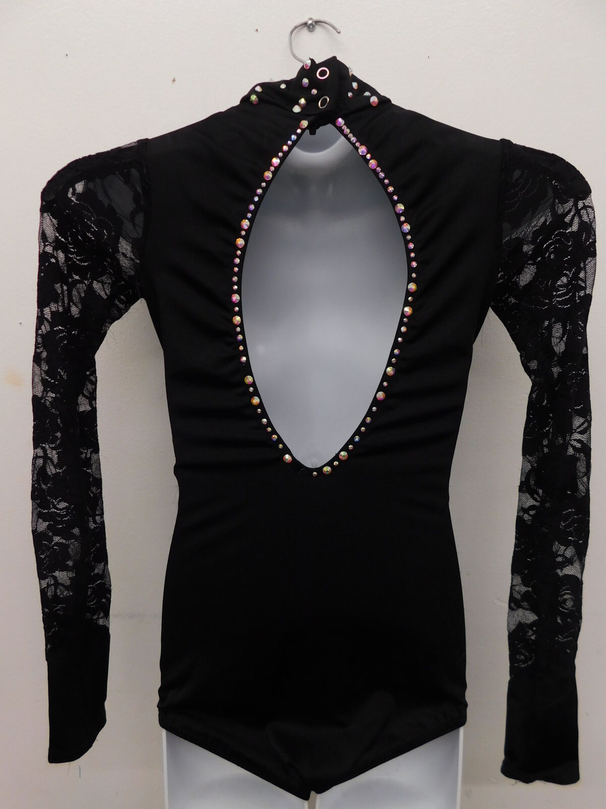Pre-Owned Costume Kelle Lace Rhinestone Leotard Small Adult Turquoise Contemporary Jazz
