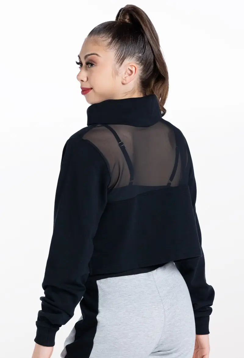 Pre-Owned Crop Hoodie Top Black XL Adult Weissman AH11509 Hip Hop Jazz