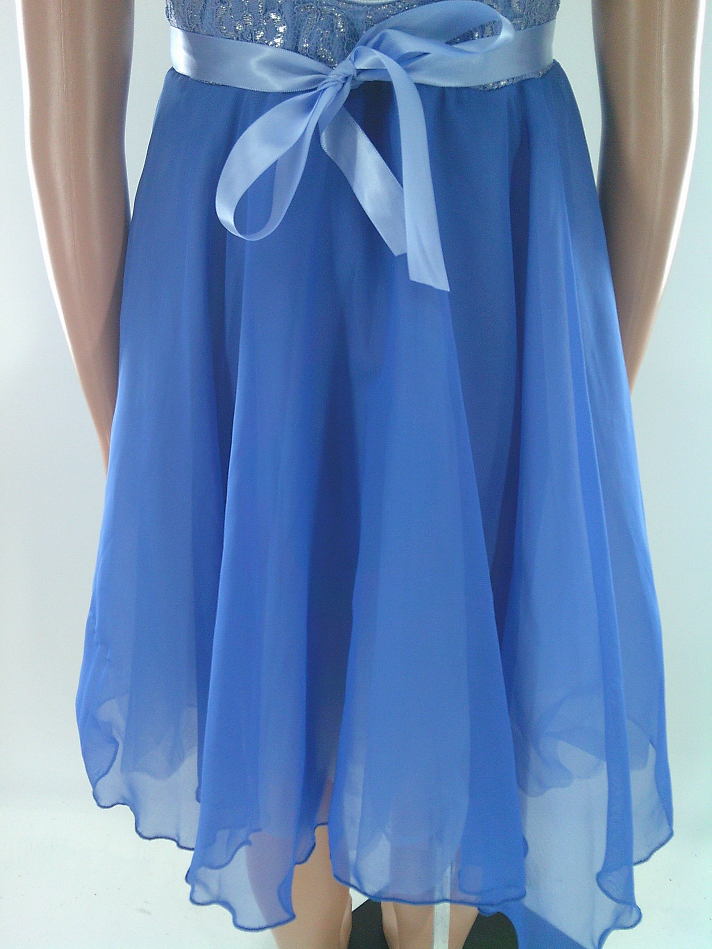 Pre-Owned Costume Revolution  RC17132 Small Child Blue Glitter Lace Lyrical  Glitter