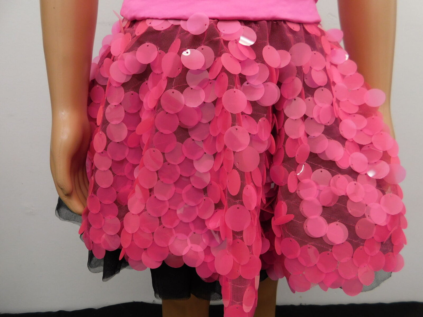 Pre-Owned Costume Weissman  7806 Large Child Hot Pink Dress Jazz  Sequins