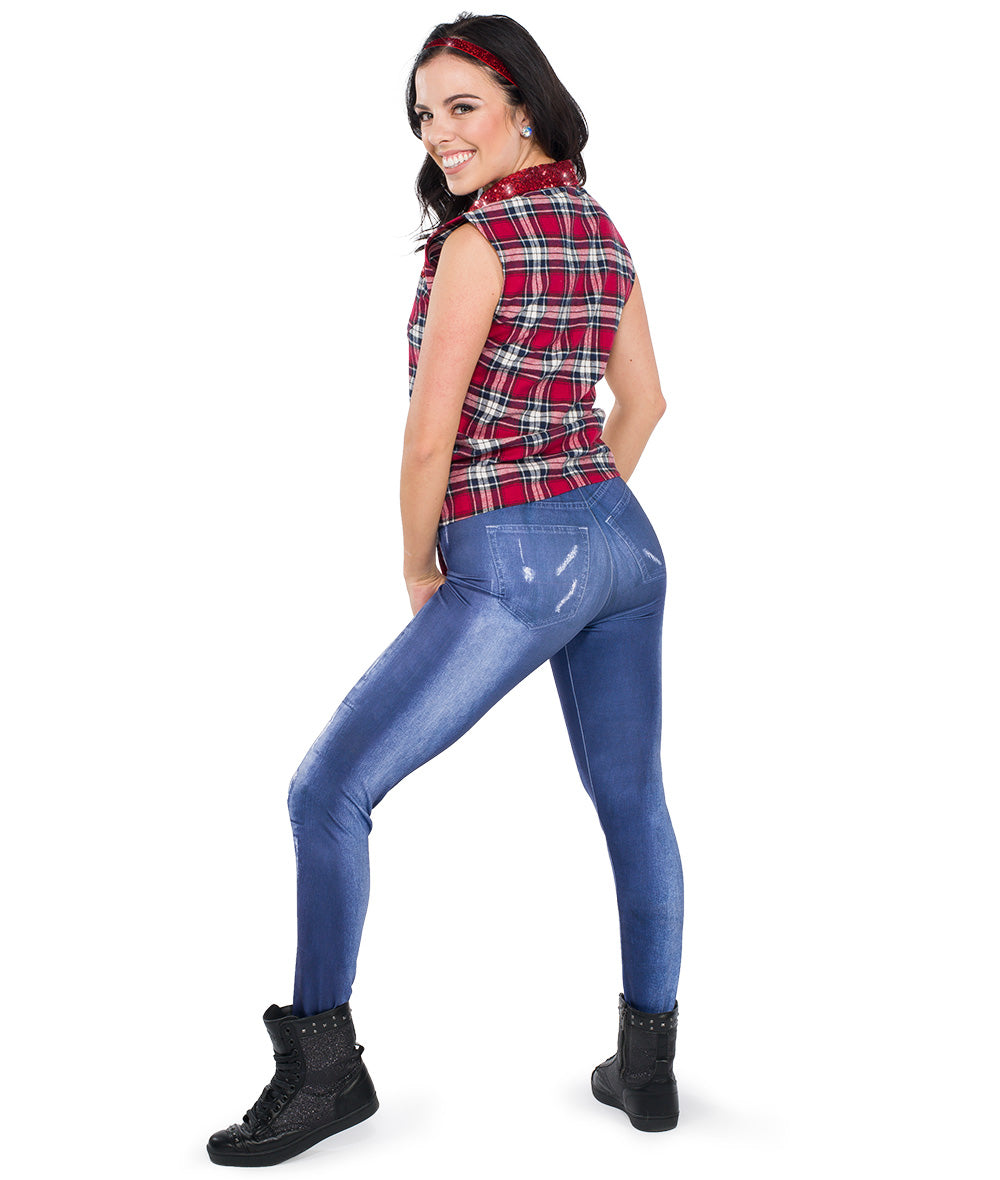 Pre-Owned Costume  A Wish Come True  V2292Y Medium Adult Red Top and Leggings Hip Hop Sequin
