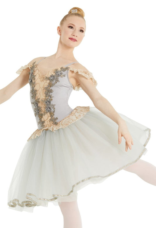 Pre-Owned Costume Weissman  11657 Large Child Gray Tutu Ballet Sequin