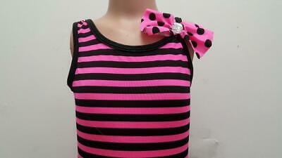 Pre-Owned Costume Jazz Medium Child Pink Curtain Call Dress Stripes Tap Clogging Hip Hop