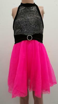Pre-Owned Costume Weissman  3062 Medium Child Hot Pink Sparkle Dress Lyrical