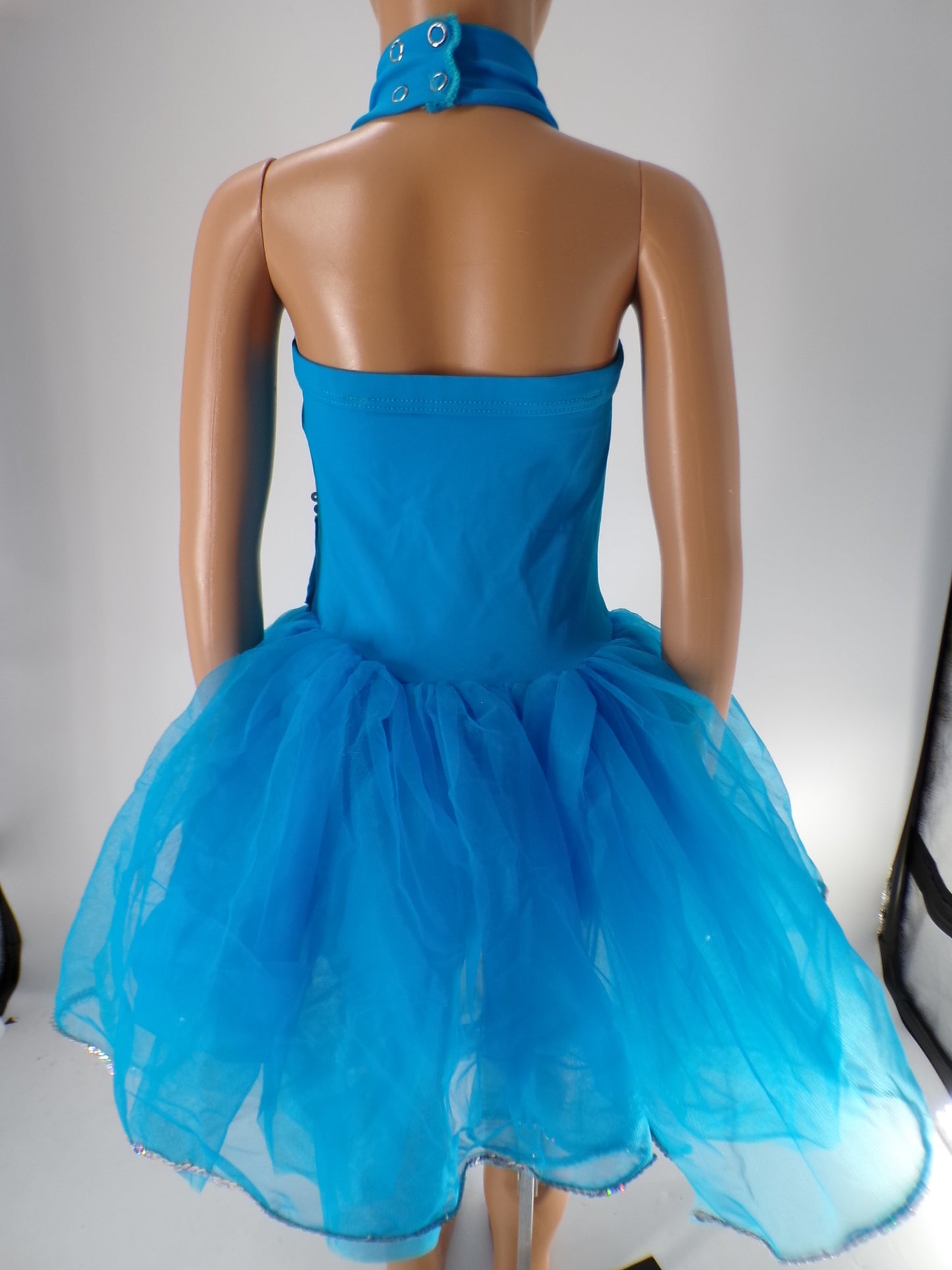 Pre-Owned Costume Weissman  4427 Medium Child Turquoise Tutu Jazz Sequin