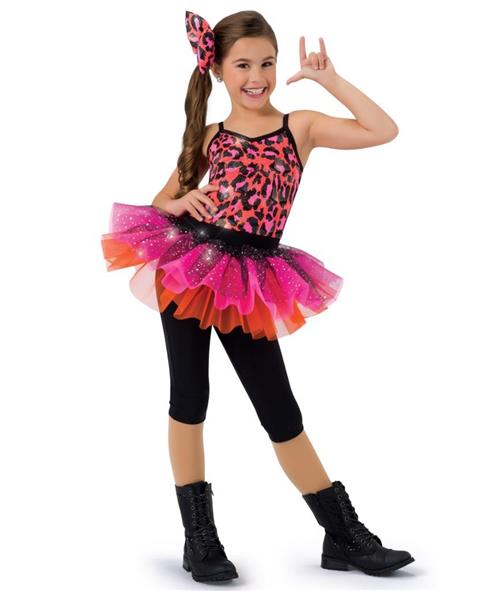 Pre-Owned Costume XL Child Pink A Wish Come True V1900 Jazz Tap Hip Hop Unitard Sparkle Tutu