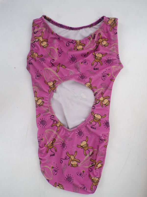 Pre-Owned Leotard Flip Flops   Large Child Monkey Pink  Gymnastics