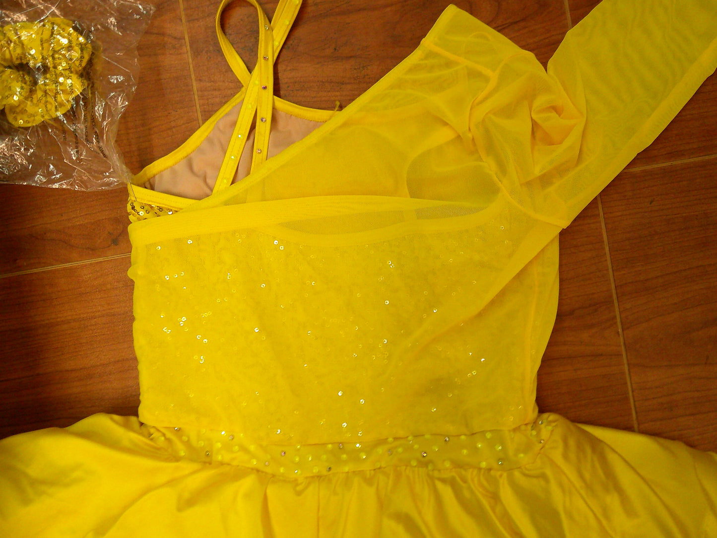Pre-Owned Costume Weissman  14158 XL Child Yellow Fluffy Tutu Jazz Sequin & Stones