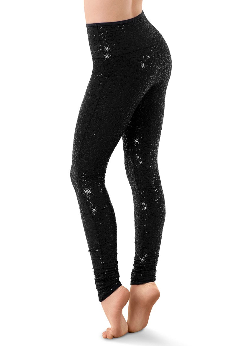 Pre-Owned Sequin Leggings Balera  SQ9800 Medium Adult Black